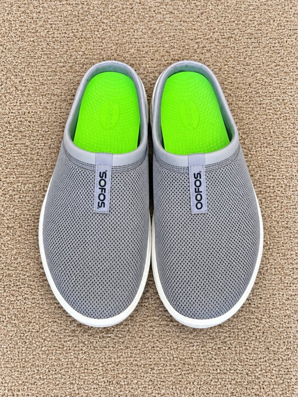 OOFOS Men’s 12 Gray Slip On Recovery Shoes Clogs EU 45